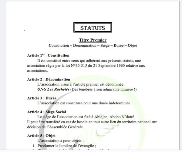 Statut et règlement