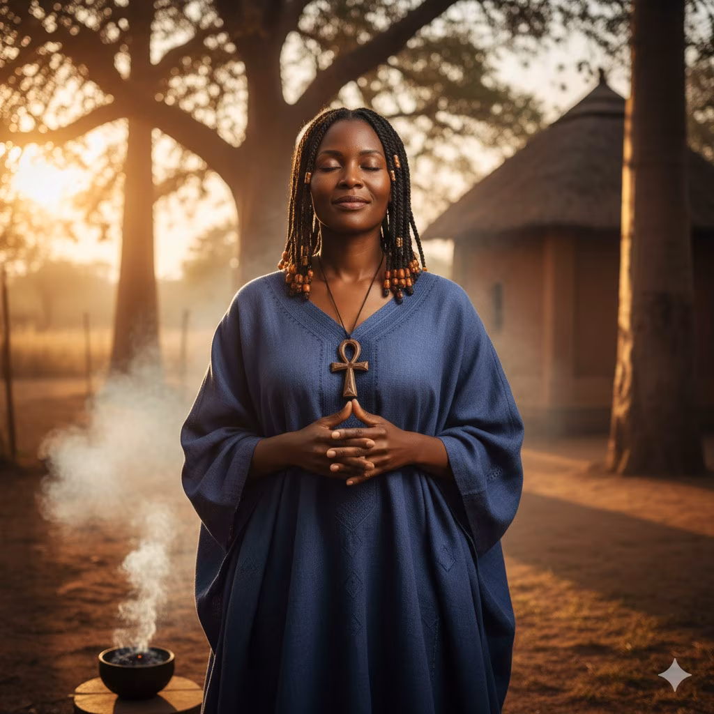 une africaine en meditation